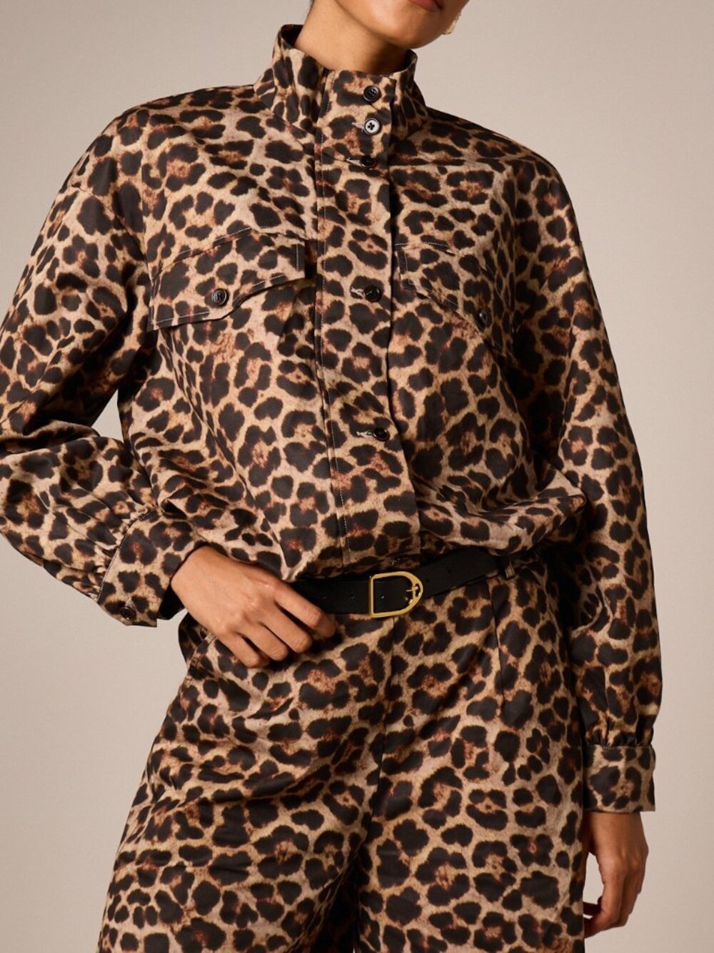 Multicolor Casual Women's Leopard Print Bubble Hem Lightweight Jacket
